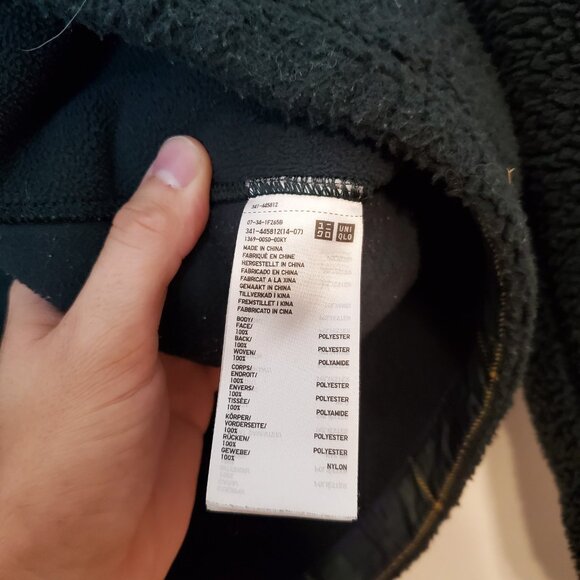 Uniqlo x JW Anderson oversized deep pile fleece jacket green size S - Picture 5 of 5